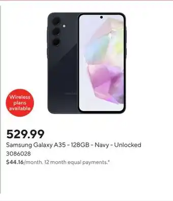Staples Samsung Galaxy A35 - 128GB - Navy - Unlocked offer