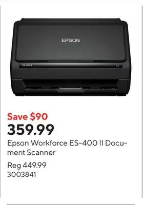 Staples Epson Workforce ES-400 II Document Scanner offer