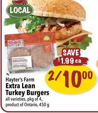 Farm Boy Hayter's Farm Extra Lean Turkey Burgers offer