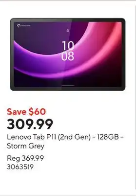Staples Lenovo Tab P11 (2nd Gen) - 128GB - Storm Grey offer