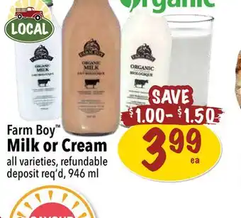 Farm Boy Farm Boy Milk or Cream offer