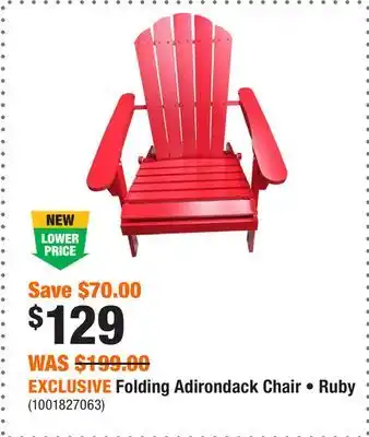 Home Depot EXCLUSIVE Folding Adirondack Chair • Ruby offer