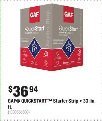 Home Depot GAF QUICKSTART Starter Strip • 33 lin.ft offer