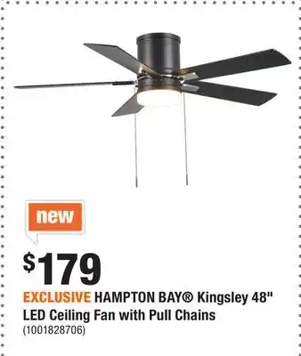 Home Depot EXCLUSIVE HAMPTON BAY Kingsley 48 LED Ceiling Fan with Pull Chains offer