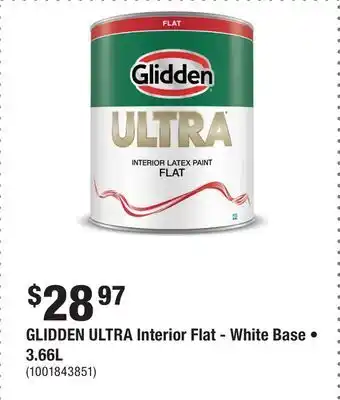 Home Depot GLIDDEN ULTRA Interior Flat - White Base • 3.66L offer