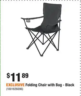 Home Depot EXCLUSIVE Folding Chair with Bag - Black offer