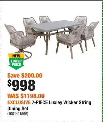 Home Depot EXCLUSIVE 7-PIECE Luxley Wicker String Dining Set offer