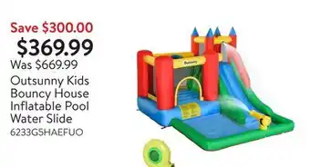 Walmart Outsunny Kids Bouncy House Inflatable Pool Water Slide offer