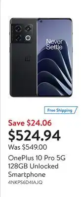 Walmart OnePlus 10 Pro 5G 128GB Unlocked Smartphone offer