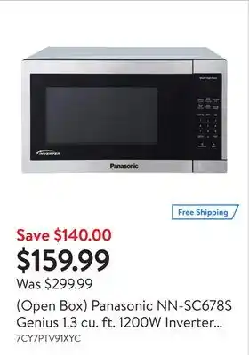 Walmart (Open Box) Panasonic NN-SC678S Genius 1.3 cu. ft. 1200W Inverter Microwave (Stainless Steel) offer