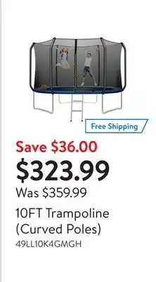 Walmart 10FT Trampoline (Curved Poles) offer