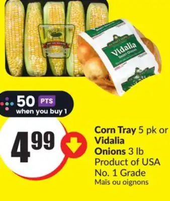FreshCo Corn Tray 5 pk or Vidalia 3 lb offer