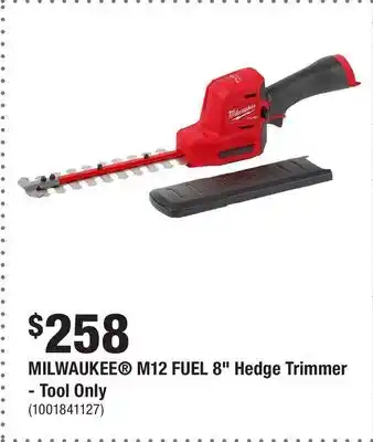 Home Depot MILWAUKEE M12 FUEL 8 Hedge Trimmer - Tool Only offer