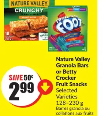 FreshCo Nature Valley Granola Bars or Betty 128-230 g offer