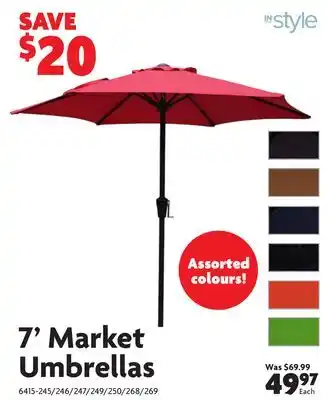 Home Hardware 7' Market Umbrellas offer