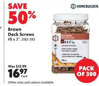 Home Hardware Brown Deck Screws offer