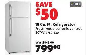 Home Hardware OMNIMAX 18 Cu. Ft. Refrigerator offer