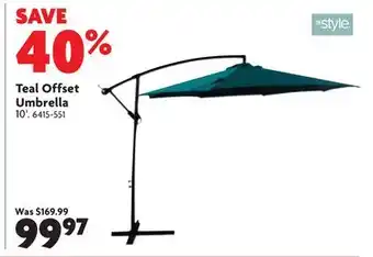 Home Hardware Teal Offset Umbrella offer