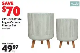 Home Hardware 2 Pc. Off-White Logan Ceramic Planter Set offer