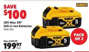 Home Hardware 20V Max XR 5Ah Li-Ion Batteries offer