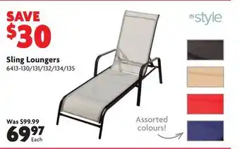 Home Hardware Sling Loungers offer