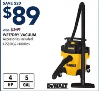 RONA DEWALT WET/DRY VACUUM offer
