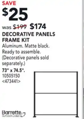 RONA BARRETTE DECORATIVE PANELS FRAME KIT offer