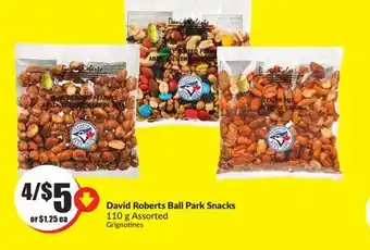 Chalo FreshCo David Roberts Ball Park Snacks 110 g Assorted offer
