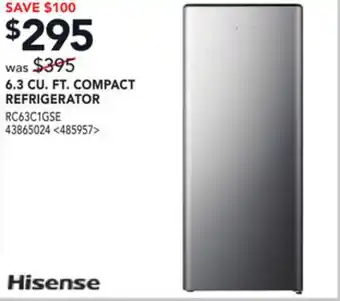 RONA HISENSE 6.3 CU. FT. COMPACT REFRIGERATOR offer