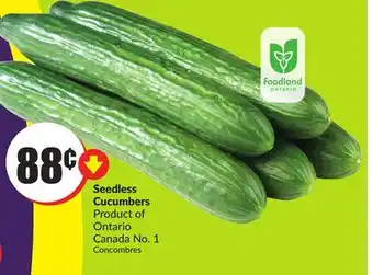 Chalo FreshCo Seedless Cucumbers Product of Ontario Canada No. 1 offer