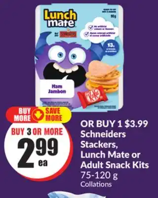Chalo FreshCo Schneiders Stackers, Lunch Mate or Adult Snack Kits 75-120 g offer