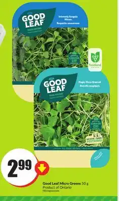 Chalo FreshCo Good Leaf Micro Greens 50 g Product of Ontario offer