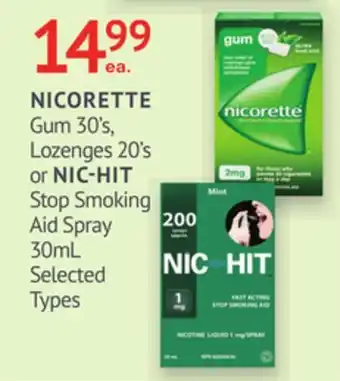 IDA Pharmacy NICORETTE or NIC-HIT offer