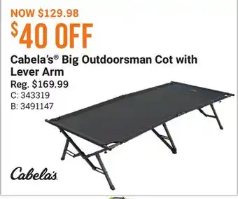 Bass Pro Cabela's Big Outdoorsman Cot with Lever Arm offer