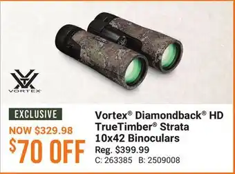 Bass Pro Vortex Diamondback HD TrueTimber Strata 10x42 Binoculars offer