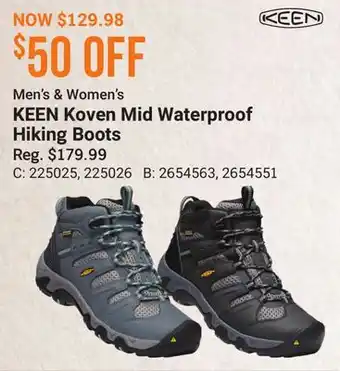 Bass Pro Men's & Women's KEEN Koven Mid Waterproof Hiking Boots offer