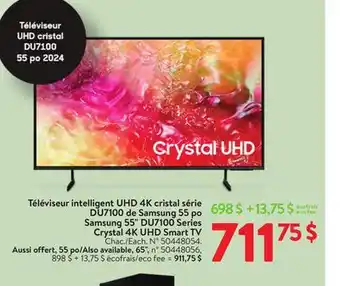 Walmart Samsung 55 DU7100 Series Crystal 4K UHD Smart TV offer