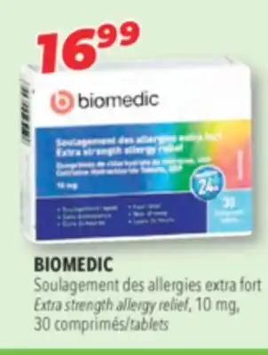 Familiprix BIOMEDIC Extra strength allergy relief, 10 mg, 30 tablets offer