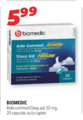 Familiprix Biomedic extra strength sleep aid liquid gels 20un offer