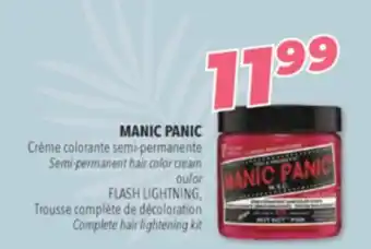 Familiprix MANIC PANIC Semi-permanent hair color cream or FLASH LIGHTNING, Complete hair lightening kit offer