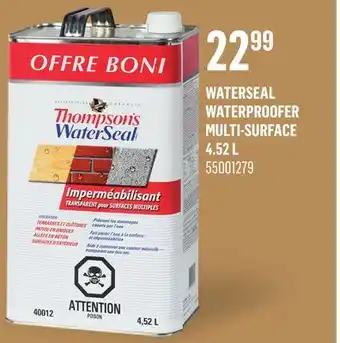 Canac WaterSeal Waterproofer Multi-Surface 4.52 L offer