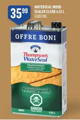 Canac WaterSeal Wood Sealer Clear 4.52 L offer