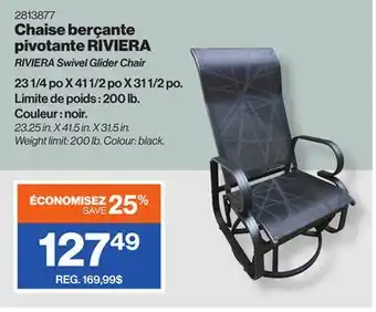 Patrick Morin RIVIERA Swivel Glider Chair offer