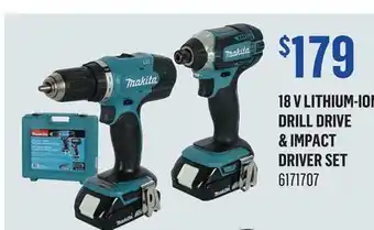 Canac 18 V Lithium-Ion Drill Driver & Impact Driver Set offer