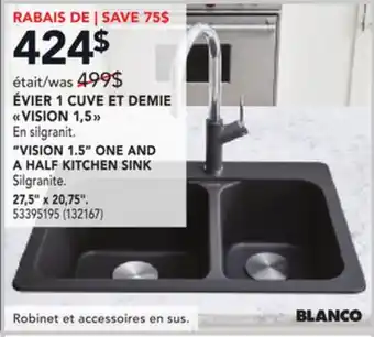 RONA VISION 1.5 ONE AND A HALF KITCHEN SINK offer