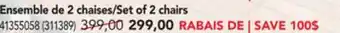 Réno Dépôt Ensemble de 2 chaises offer