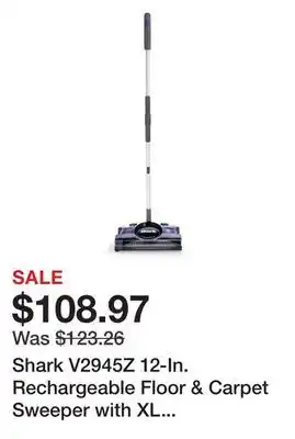 Shark V2945Z 12-In. Rechargeable Floor & Carpet Sweeper with XL Motorized Brush