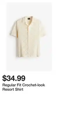 H&M Regular Fit Crochet-look Resort Shirt offer