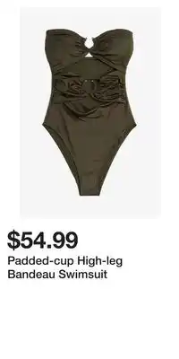 H&M Padded-cup High-leg Bandeau Swimsuit offer