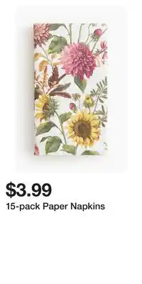 H&M 15-pack Paper Napkins offer